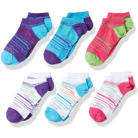 Fruit Of The Loom Girls 6 Pack No Show Socks, M, White/Multi | Walmart ...
