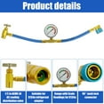 thumbnail image 4 of Refrigerant Charge Hose Professional Self-Sealing Hose with Gauge and 1/2 Acme Thread Low Side Quick Coupler Stable Air Conditioner Re Hose for AC Refrigerant System (Blue), 4 of 11