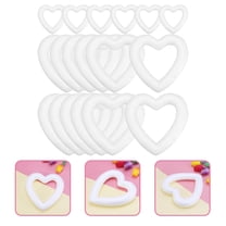 Omeite Foam Love Ring Valentine's Day Home Wedding Decoration Handmade DIY White Blank Model (Empty Heart 6cm 11cm 13.5cm 6 each) 18pcs