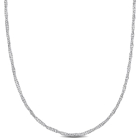 Everly Women's 1.9mm Diamond-Cut 14k White Gold Singapore Necklace