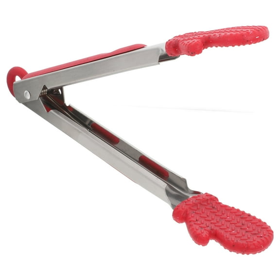 unbranded 1Pack Stainless Steel Kitchen Tongs for Oven with Silicone Hands Home Users 9.82X4.72X1.57in