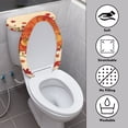 thumbnail image 3 of HELLHERO Maple Leaf Pattern Fits All Toilet Shapes Elastic Bottom Elastic Edge Polyester Toilet Top Cover Hotel Elastic Installation Easy to Clean 17x21 Inches, 3 of 8