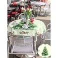 thumbnail image 4 of Outdoor Tablecloth with Umbrella Hole and Zipper, Christmas Trees Round Table Cloth 54 Inch Waterproof Tablecloth, Winter Pine Fruit Xmas Watercolor Berry Green Picnic Table Cover for Patio Camping, 4 of 7