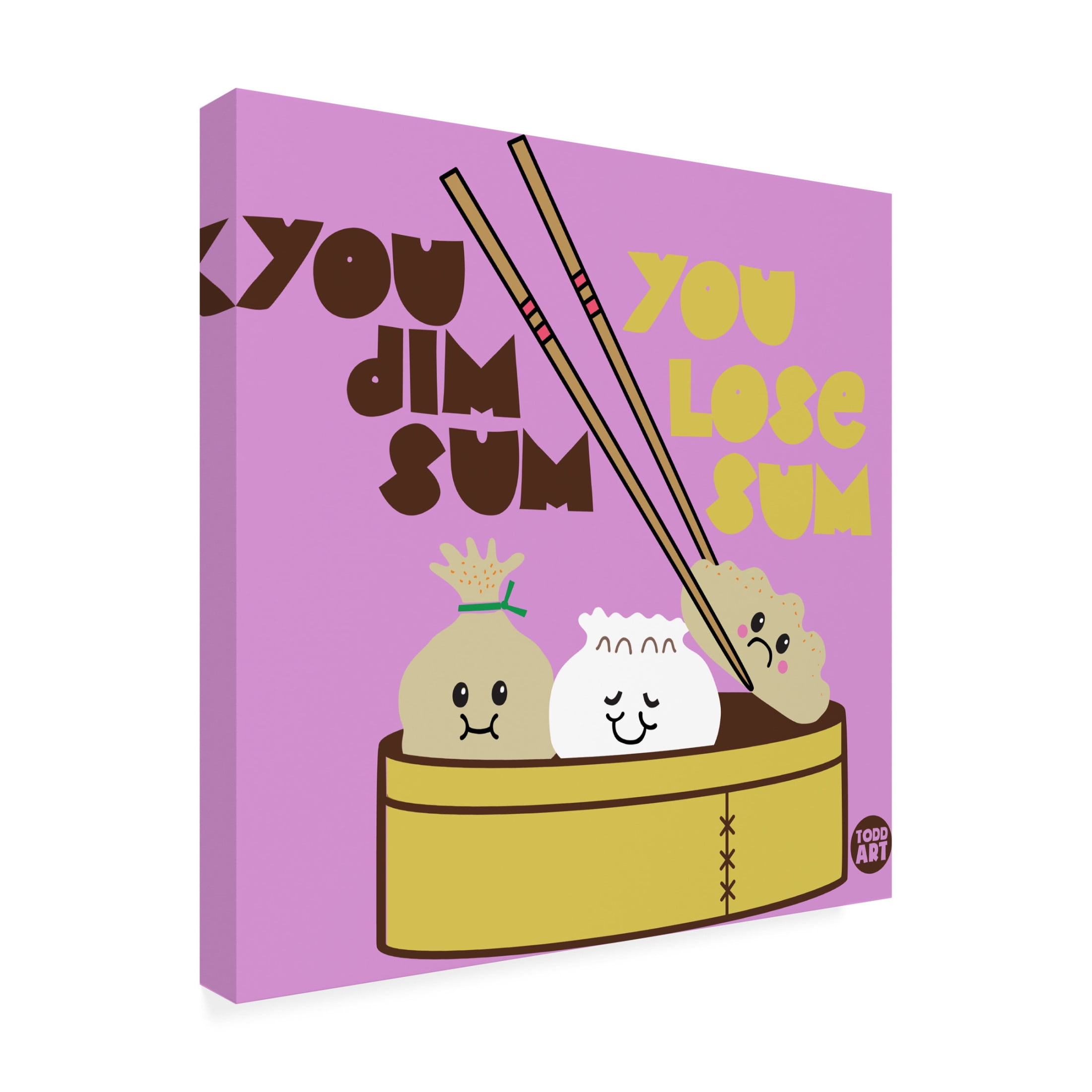 Canvas Wall Art - toddart 'Dim Sum Lose Sum' Wall Art for Living Room, Bedroom, or Office Décor by Trademark Fine Art - 35 x 35 Inches
