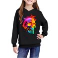 thumbnail image 6 of SuTry Boys and Girls Hoodies Oversized Pattern Printing Casual Long Sleeve Ribbed Cuffs Sweatshirt Tops Fleece Comfy Fabric Blouses(Black,13 Years), 6 of 8