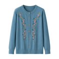 thumbnail image 7 of LEKODE womens sweaters Long Sleeve Oversized Cardigan Plus Size Cardigan Light Cardigan women fall clothes Sky Blue XL, 7 of 7