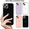 thumbnail image 7 of ZUKKASHAN for iPhone 13 Case Cute Girls Silicone Heart Pattern Design Cases Fashion Plating Edge Ultra Thin Shockproof Protective Bumper Phone Case for iPhone 13, 7 of 7