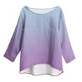 thumbnail image 3 of ZyeKqe 3/4 Sleeve Shirts for Women Casual Printed Oversized Fall Fashion Gym Tops Dressy T-Shirt Crewneck Sweatshirts, 3 of 7