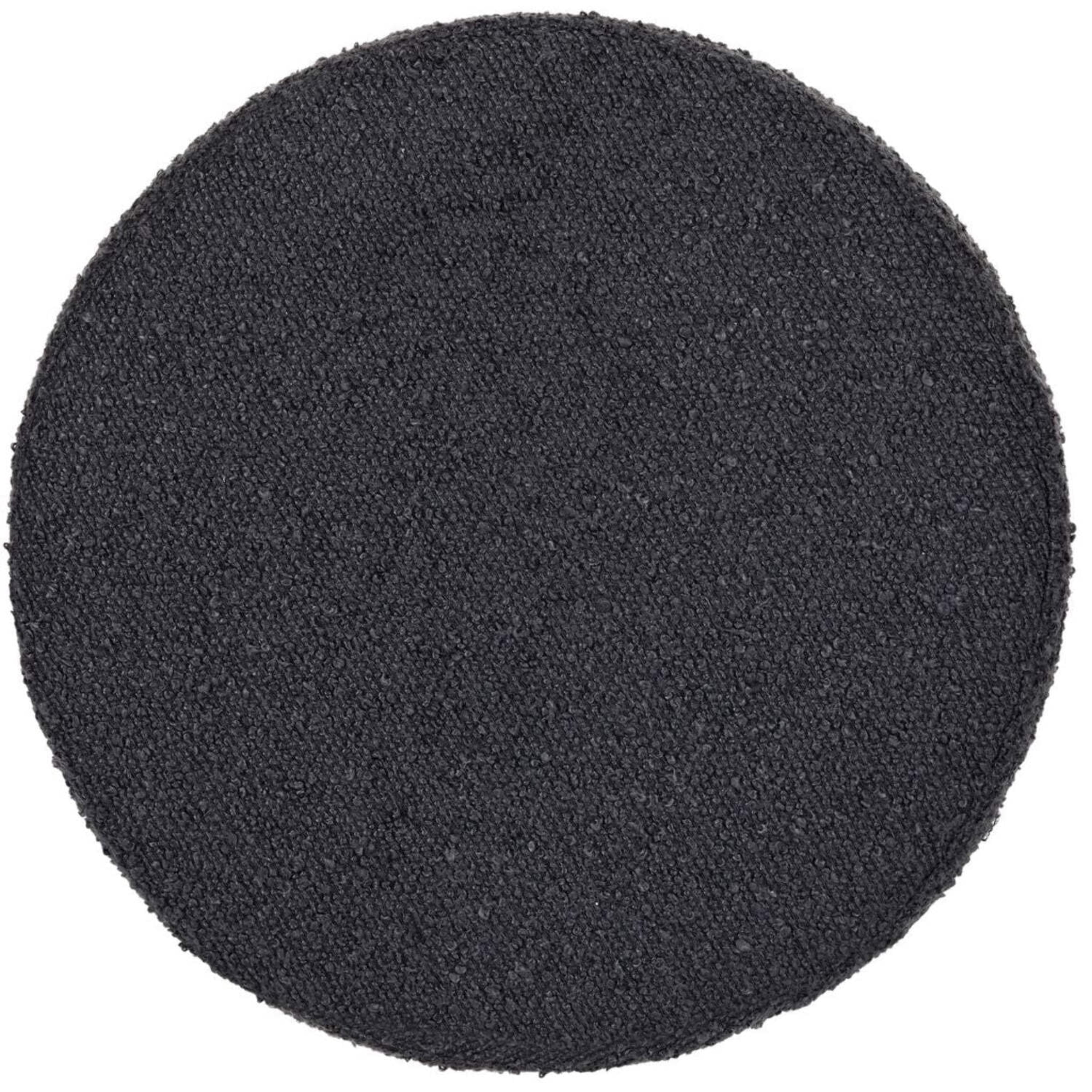 Aria Home Boucle Storage Ottoman Tufted Seating Accent 17" Round, Black