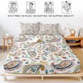 thumbnail image 5 of Twin Sze Fitted Sheet Set - Paisley Flower 2 Piece Bedding Sets 16" Deep Pocket Fitted Sheet with 1 Pillowcase, Spring Watercolor Country Floral Leaf Plant Brushed Microfiber Hotel Luxury Bed Sheets, 5 of 9