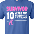 thumbnail image 4 of Inktastic Breast Cancer Survivor 10 Years and Running with Pink Ribbon T-Shirt, 4 of 5