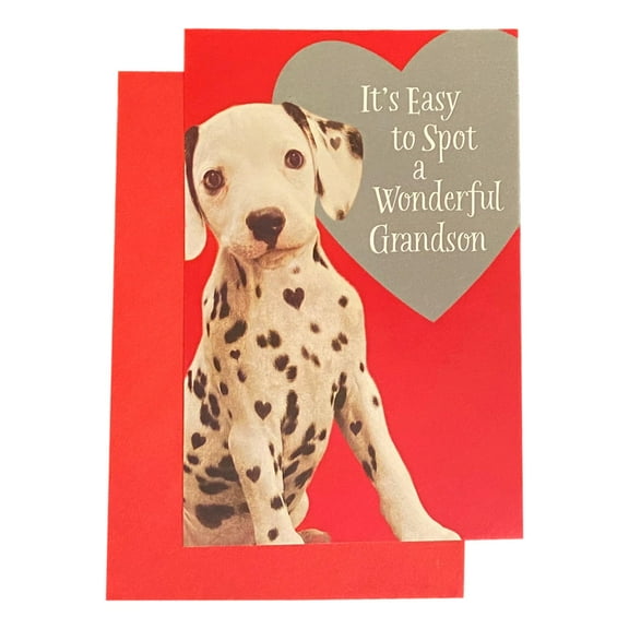 Valentine's Day Greeting Card for Young Grandson - It's Easy to Spot a Wonderful Grandson; Dog