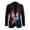 Baseball Pattern, variant on Galaxy Football Custom Name Polyester Men's Blazer with Slim Fit, Pockets Regular Fit Mens Blazer Slim Fit One Button Front Suit Jacket for Business