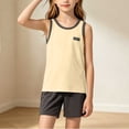 thumbnail image 5 of ATOGUTA Boys Summer Outfits Sleeveless Tank Tops and Workout Shorts Set 2 Piece Clothing Set Size 5T-17, Yellow, 5 of 7