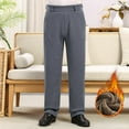 thumbnail image 2 of Men's Warm Trousers Plus Velvet and Thickened Elastic Pants - High Waist, 2 of 4