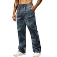 thumbnail image 2 of LTTVQM Men's Casual Outdoor Camo Trousers All Purpose Digital Pixel Camo All Over Digital Print Lightweight Breathable Summer Beach Full Length Pants Blue 3XL, 2 of 7