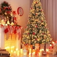 thumbnail image 4 of GAOMON 4.5ft Green Prelit Christmas Tree, Snow Flocked, Pine Cones, 450 Tips, Full Artificial Holiday Tree, Metal Stand, Home Office Winter Décor Christmas Tree, 4 of 6