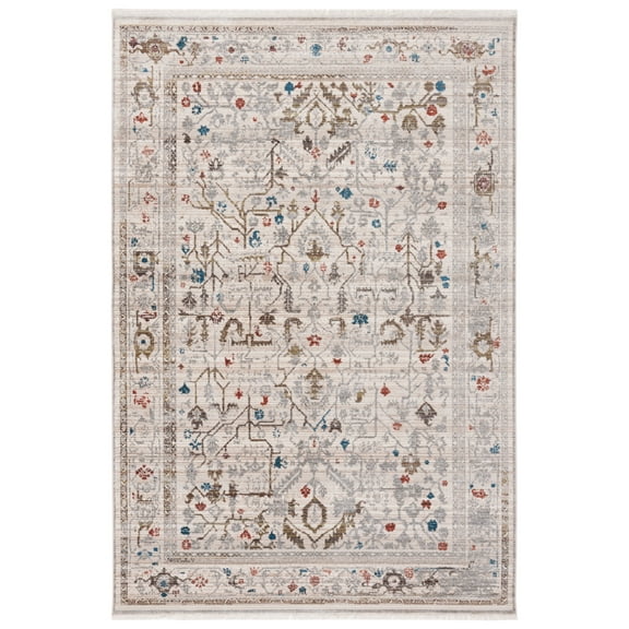 SAFAVIEH Vintage Persian Sam Abstract Polyester Area Rug, Ivory/Sage, 4' x 6'