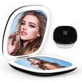 thumbnail image 3 of Compact Mirror, 2-Sided Rechargeable Travel Makeup Mirror, 1X/10X Magnification Lighted Pocket Mirror, 3 Colors &amp; Brightness Dimmable, Portable Folding Mirror for Travel,Home,Office,Purse, 3 of 9