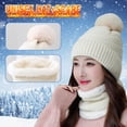 thumbnail image 2 of Audhol Scarf Hat Womens Earmuffs Add Flocking Thermal Cycling Warm Winter Hat Knitting Scarf Hat Face Scarf Mask for Women Beige One Size, 2 of 4