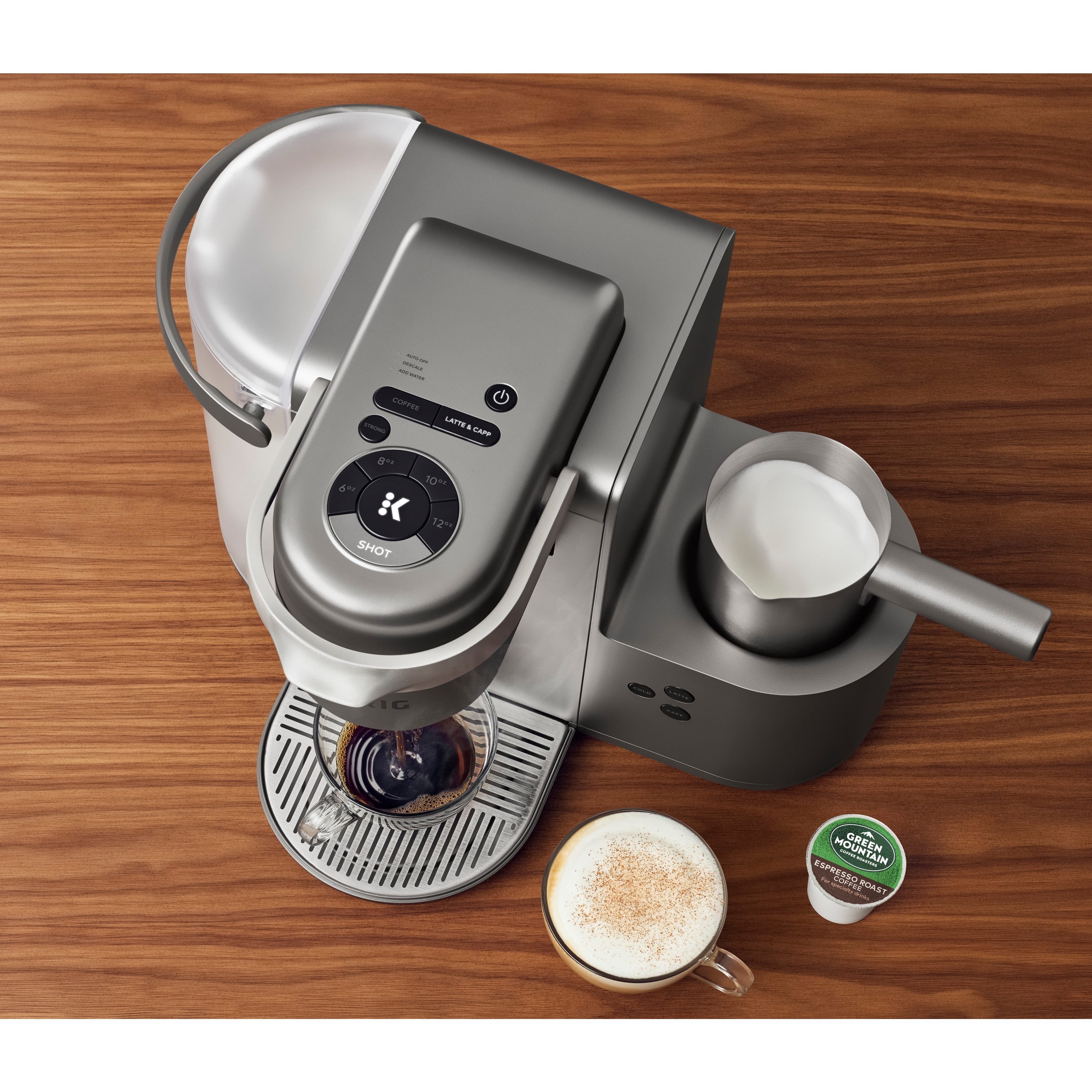 compatible avec tous les pods Keurig K-Cup protection contre la mise hors tension automatique Cafetière K-Cup à une portion cafetière à latte et à cappuccino 1200 ml 