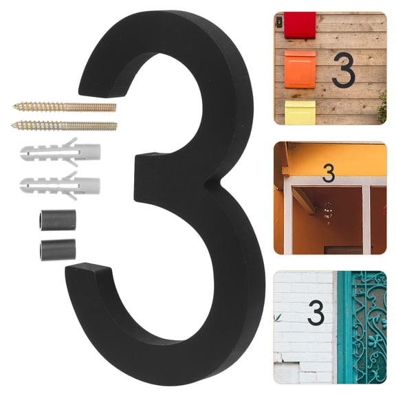 OUNONA Corridor Sign Number Numbers Door Plaques Solar Lighted House Black