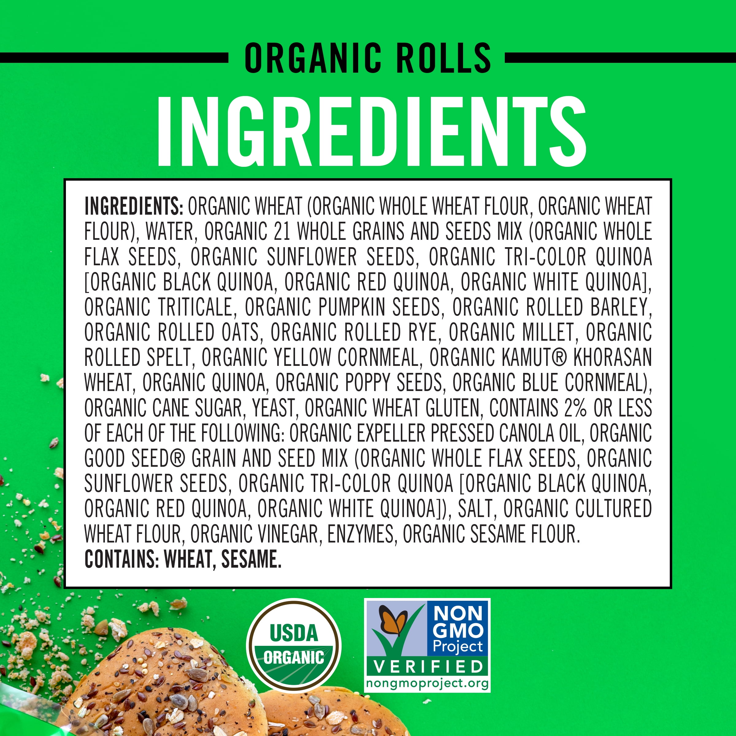 Dave’s Killer Bread Rock 'N' Rolls, Organic Snack, Slider, Breakfast Rolls, 12 Count