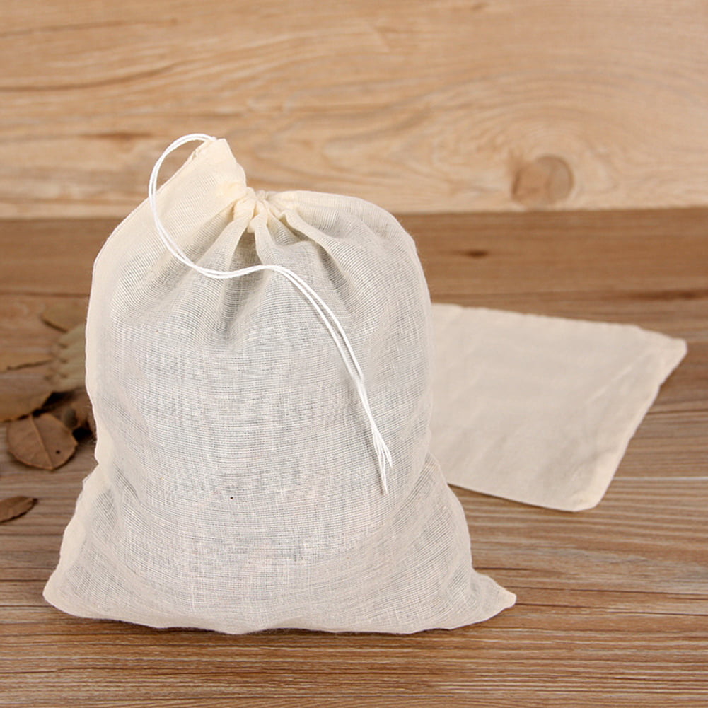 uyhghjhb 10/50/100 Pcs 10x15cm Cotton Empty Teabag Filter Herb Soup Bags Drawstring Pouch 50 Pcs 