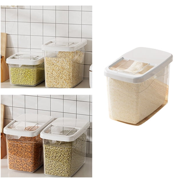 Oleegame Boîte de Rangement pour Riz, Distributeur de Riz, Réservoir de Stockage de Grains, Organisateur de Cuisine