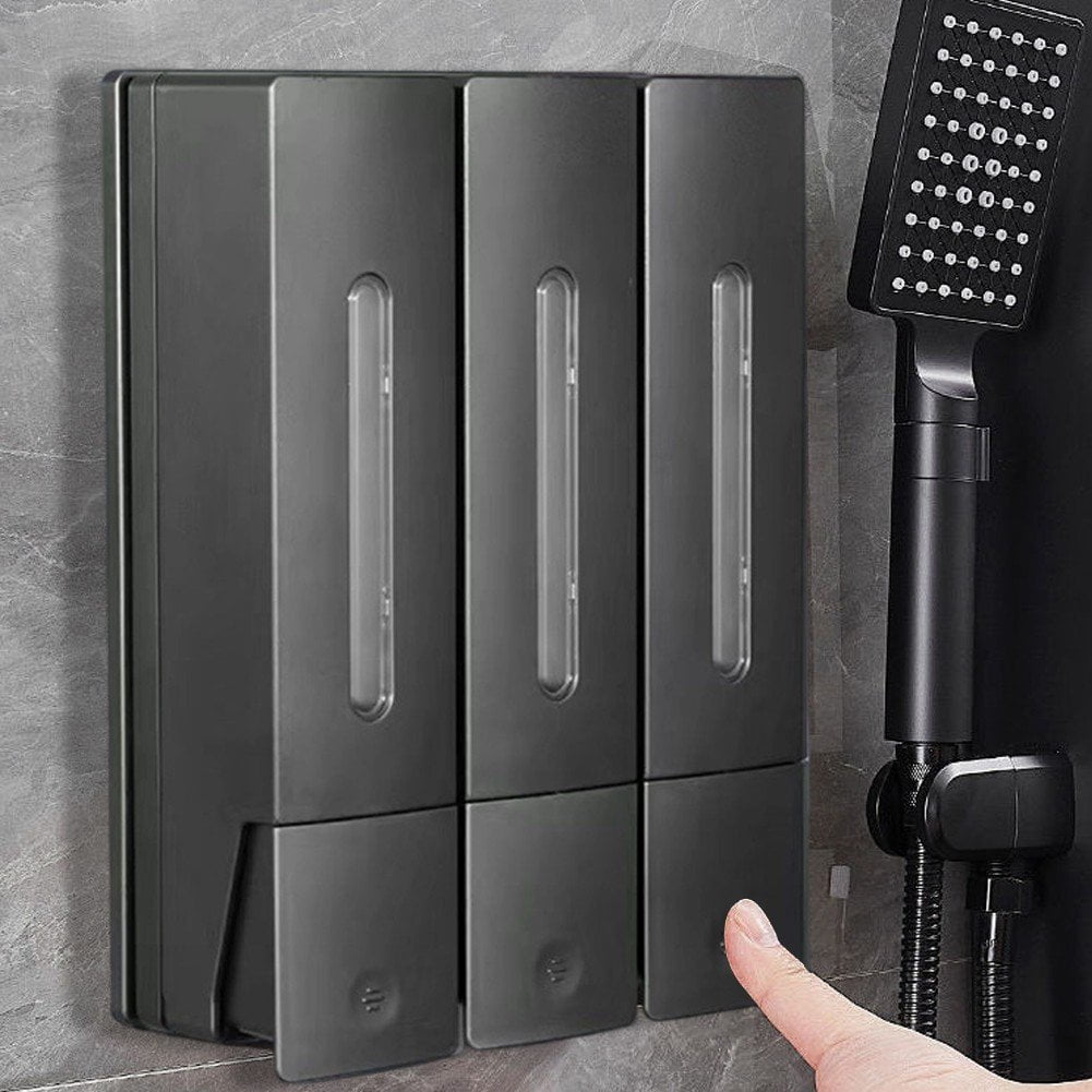 Shampoo and Conditioner Dispenser Shower Soap Dispenser Shower Dispenser 3 Chamber No Drill Shampoo Dispenser, Wall Mounted for Home Hotel