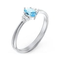 thumbnail image 3 of Birthstone Oval Ring with Shoulder Accents - Blue Topaz (December), 3 of 5