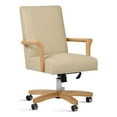 thumbnail image 1 of Pemberly Row High Back Executive Home Office Chair Neutral Cream Beige & Wood, 1 of 10