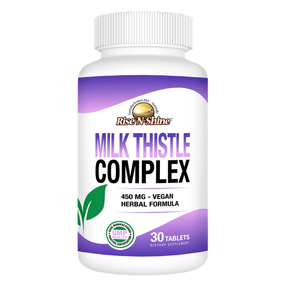 Milk Thistle Complex by Rise-N-Shine – 450 mg Vegan Liver Support Supplement for Detox, Cleanse & Daily Wellness