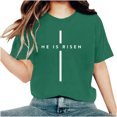 thumbnail image 1 of Camisetas de Cuello de Tripulación de Manga Corta para las Mujeres Cartas de Impresión de Pascua Camiseta de Manga Corta, Spandex de Poliéster, 1 of 5