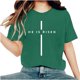 thumbnail image 1 of Camisetas de Cuello de Tripulación de Manga Corta para las Mujeres Cartas de Impresión de Pascua Camiseta de Manga Corta, Spandex de Poliéster, 1 of 5