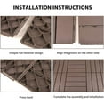 thumbnail image 4 of TOTAL Outdoor Living 12" x 12" Composite Deck Tiles,44 Pack Interlocking Plastic Flooring for Patio, Deck,and Outdoor Spaces, Dark Brown, 4 of 7