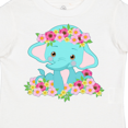 thumbnail image 4 of Inktastic Cute Baby Elephant with Flowers Boys or Girls Toddler T-Shirt, 4 of 5