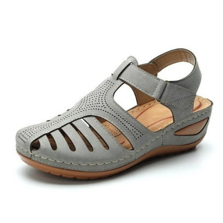 

Women s Summer Closed Toe Sandals Casual Bohemia Gladiator Wedge Shoes Hollow Out Vintage Comfortable Ankle Strap Outdoor Platform Sandals