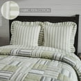 thumbnail image 3 of VHC Brands Finders Keepers Ruffled Fabric Euro Sham for Pillows Tan White Striped Farmhouse Cottage Bedding 26x26, 3 of 5