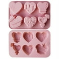 thumbnail image 7 of Visland Silicone Molds, Valentines Day Candy Mold, Chocolate Molds with 6 Semi  Heart Shape Jelly Holes Mold for Making Hot Chocolate Bombs, 7 of 7