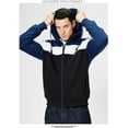thumbnail image 2 of Men‘s Hoodies Zip Front Sweatshirt Color Blocking Hooded, 2 of 10