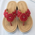 thumbnail image 4 of Mujeres señoras cadena cuenta plana Flip-Flop playa zapatos casuales verano Wmkox8yii  hj789, 4 of 6
