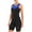 Blue, variant on Qualidyne Women's Sleeveless Triathlon Suit, One-Piece Padded Trisuit for Swim Bike Run with Half Zip & 2 Mesh Pockets