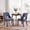Navy, variant on iooHug Set of 2 Chenille Dining Chairs with Elegant Cutout Back & Curved Solid Wood Legs, Mid-Century Modern Kitchen Chairs for Dining Room, Cafe & Restaurant
