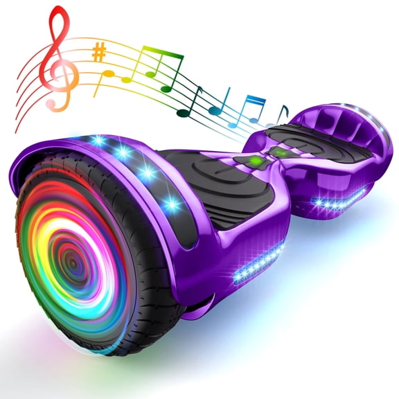 Open Box Hoverboard for Kids with 9 mph Max Speed, Tcdjtc Electric Scooters with LED Lights & Bluetooth Speakers, All Terrain Hoverboard for Adults, Off Road Hoverboard with UL2272 Certified