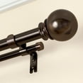 thumbnail image 3 of Lumino 1" and 5/8" Plated Oil Rubbed Bronze Classic Ball Adjustable Double Curtain Rod Set, 42"-120", 3 of 5