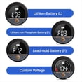 thumbnail image 3 of Medidor de Voltaje Capacidad Batería 12 V, 24 48 60 84 Resistente Al Agua IP67, con Pantalla LCD Retroiluminada y Alarma Bajo para Litio, 3 of 5