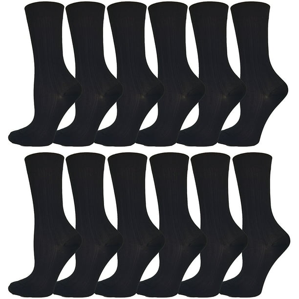 Winterlace - Mens Dress Socks, 12 Pairs, Comfort Soft Stretchy Crew ...
