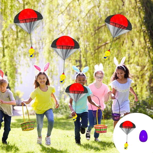 Decoraciones de Pascua, adornos de Pascua, regalos de Pascua, Pascua con paracaídas, juguete para niños, lanzamiento de huevos de Pascua de plástico rellenos