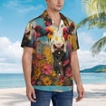 thumbnail image 5 of Daiia Yellow Daisy Cow Hawaiian Shirt for Men Gentle Cotton Regular Short Sleeve Casual-Medium, 5 of 9